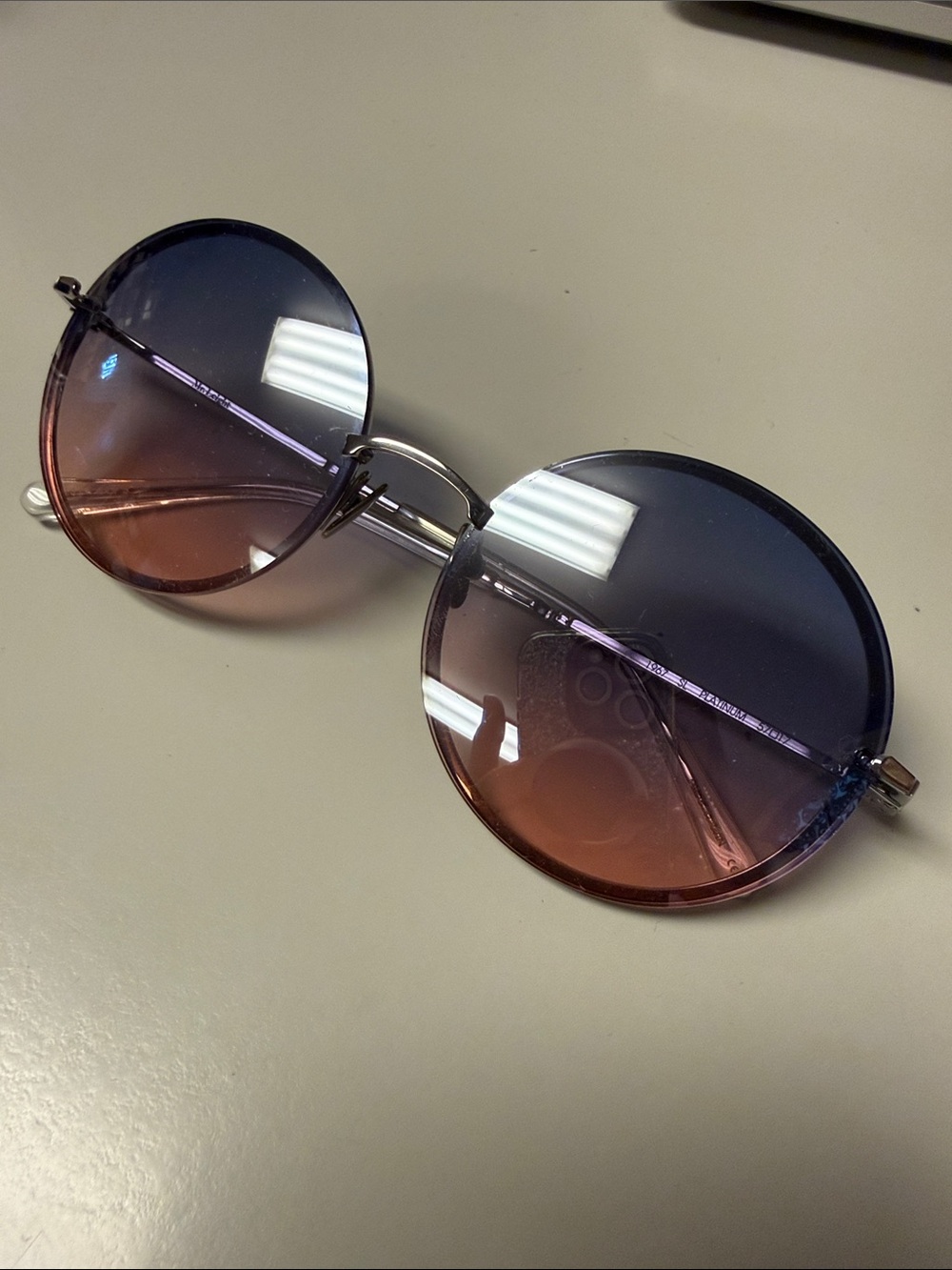 Mr. Leight sunglasses purple to pink gradient platinum glasses frames silver